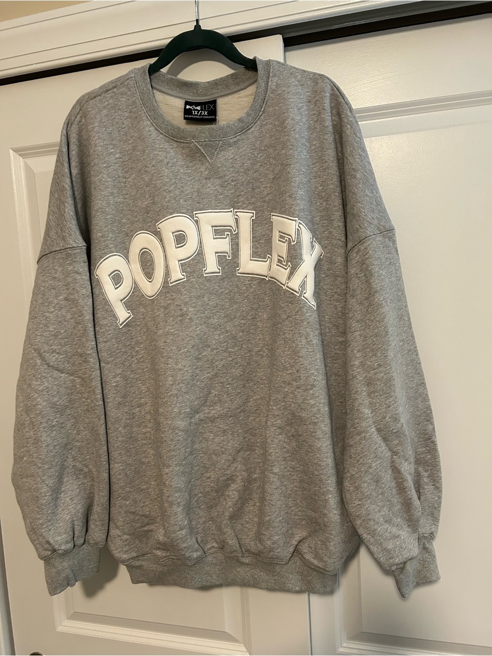 POPFLEX Gray Sweatshirt with Puff Logo